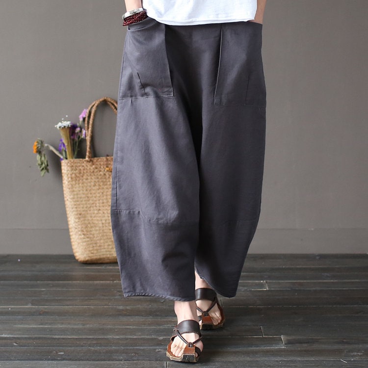 HMWISH1's tweet photo. Women's Wide Leg Pants Solid Color Cotton Linen Harem pants Casual Loose Ankle Pants with Pockets https://t.co/Xe69iUabLv