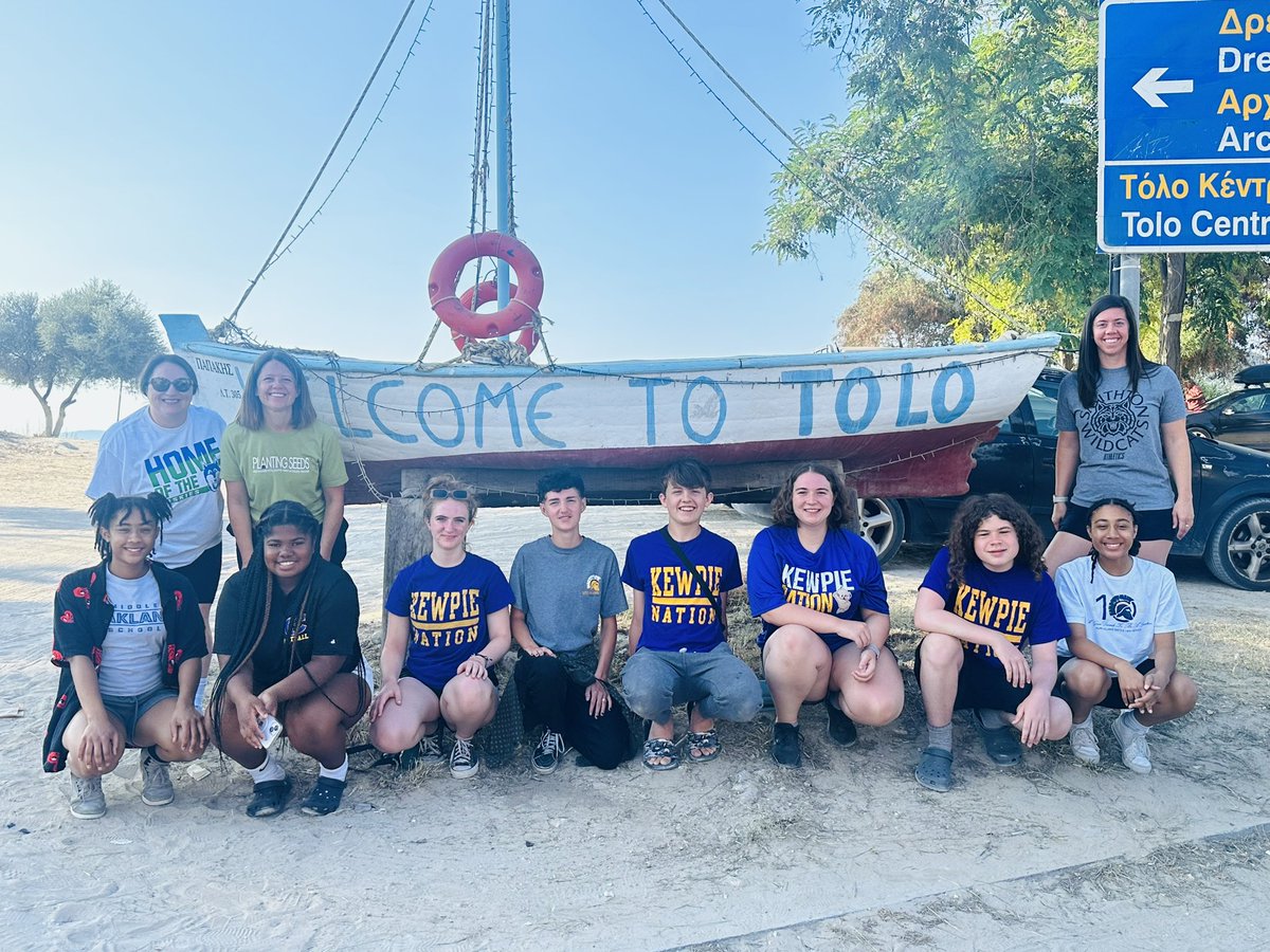 A_MinearAHL's tweet photo. Today we are representing our #CPSbest schools in Greece! We have five Kewpies, two Spartans, one Eagle (to be Spartan), one Wildcat, one Husky, and one ECSE on this trip! @LeadQPMaryGrupe @MrsAGalbreath @DoctorDrury https://t.co/uxSD67krtc