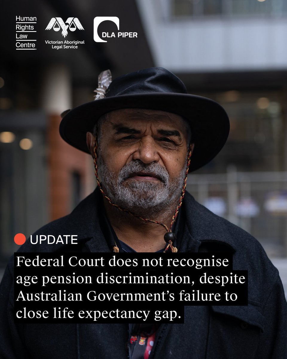 Today, the Federal Court dismissed proud Wakka Wakka man Uncle Dennis' legal challenge to seek fair and equal access to the age pension for Aboriginal and Torres Strait Islander people. A🧵