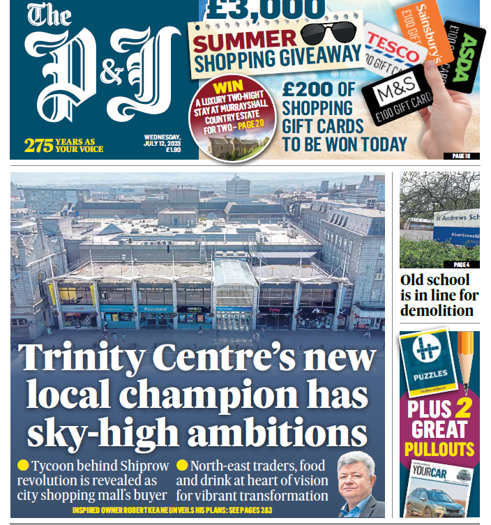 Our exclusive interview with the new owner of Aberdeen's Trinity Centre is front page of today's @pressjournal. Read about his plans to revive the mall here - pressandjournal.co.uk/fp/news/aberde…