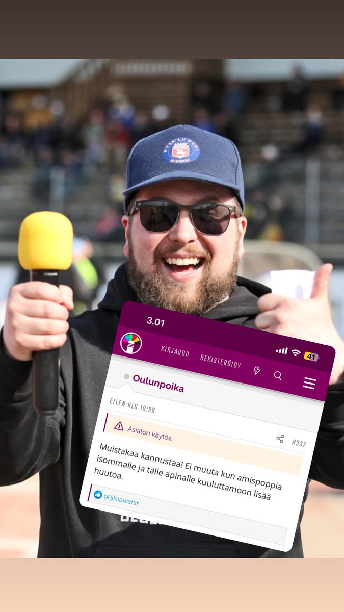 Jos ei pelaajilla oo aina helppoa, nii ei se oo kuuluttajallakaan kun 0-7 on taulussa.

Ei se mitään, karavaani kulkee ja koirat haukkuu. 🫢😅

PS. Oulunpoika tuu esille, pääset näyttään miten homma hoidetaan 🔥🥵

#pesis