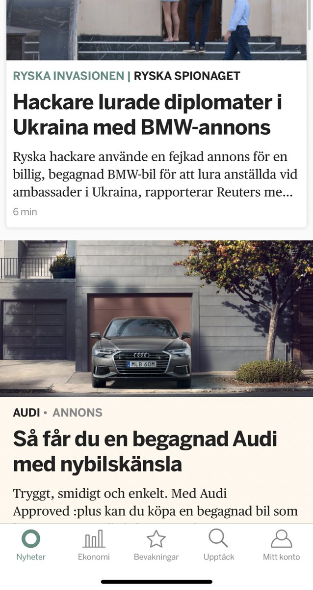 Undrar vad Audi känner om den annonsplaceringen?