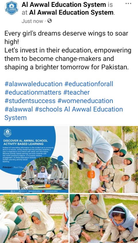 Every girl's dreams deserve wings to soar high! 
Let's invest in their education, empowering them to become change-makers and shaping a brighter tomorrow.
#alawwaleducation
#EducationForAll #EducationMatters #EducationForgirls 
#alawwal_Education_Schools