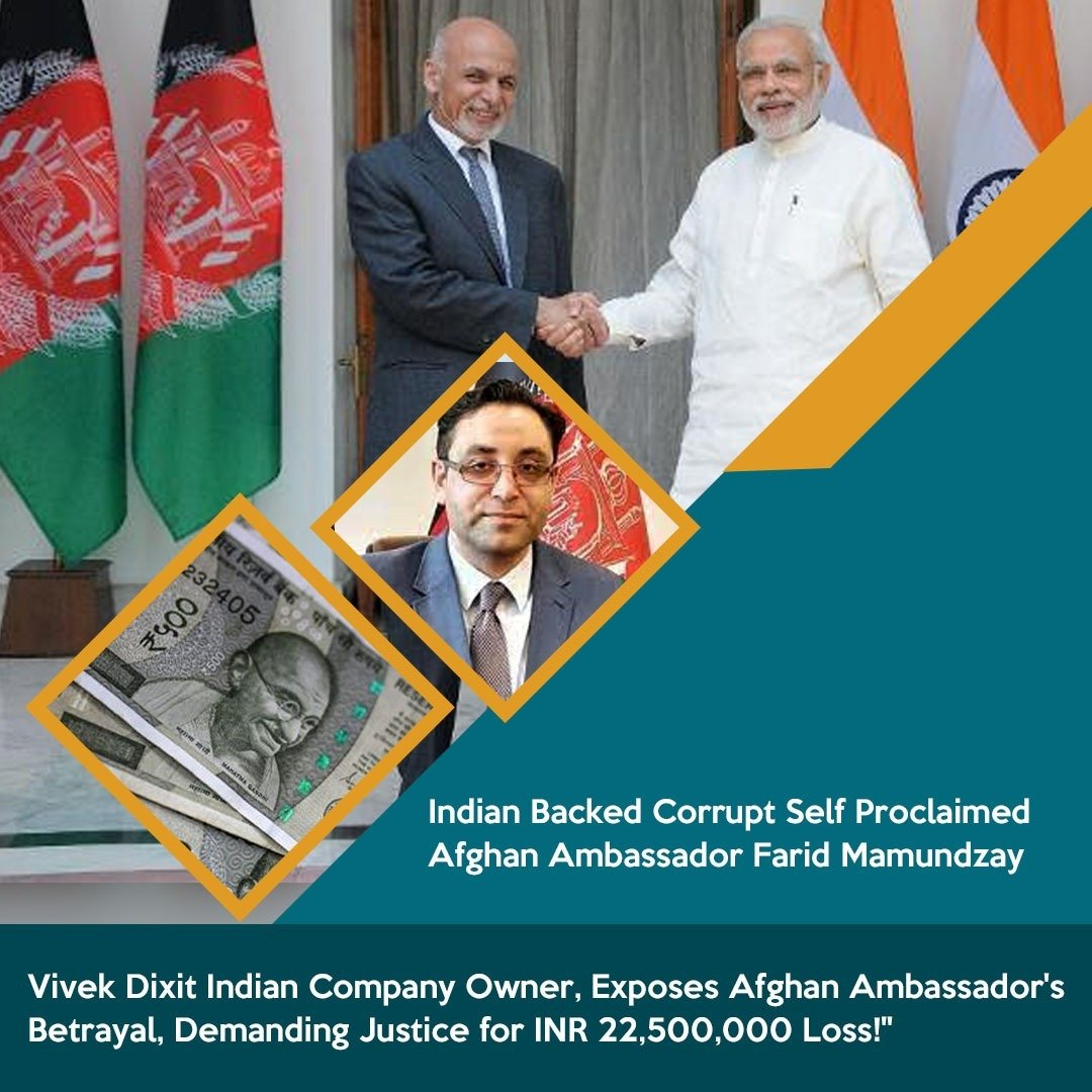trns_atlantic's tweet photo. "Corruption allegations surface at #Afghan embassy in #Delhi. #Vivek Dixit, an Indian businessman, alleges a #loss of INR 22.5M due to fraudulent activities by #Afghan ambassador. Misuse of Govt quotas and unauthorized commercial leasing of #embassy properties claimed. 3/4 https://t.co/EQyd67sH79