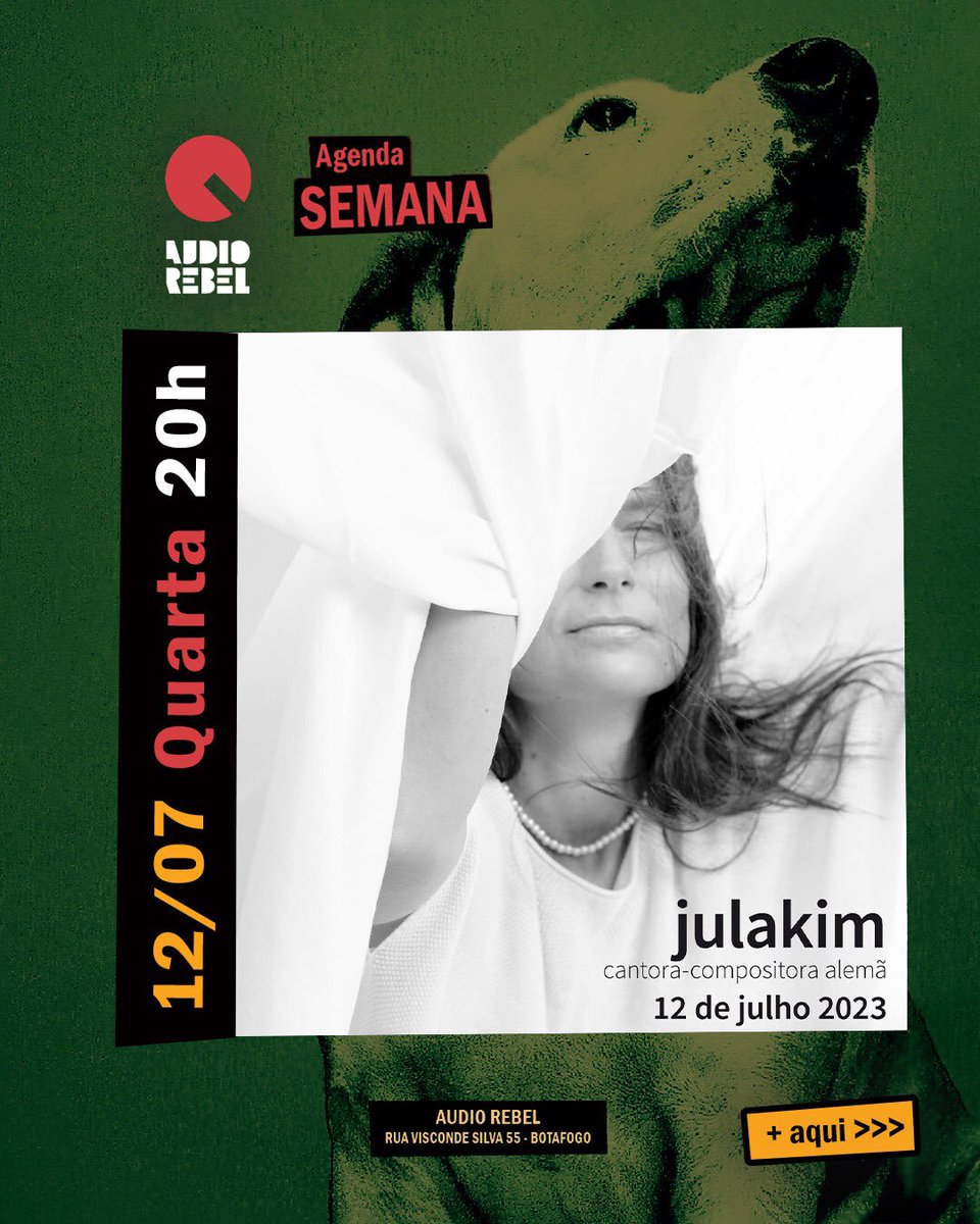 📌 12/07 #quarta-feira 20h
→ JULAKIM
<a href="/julakim/">julakim: CD out Oct</a> + @pedrobrum.batera &amp; @rodolfofontourasax

ℹ️🎟️ Saiba mais aqui:
audiorebel.com.br/agenda/julakim