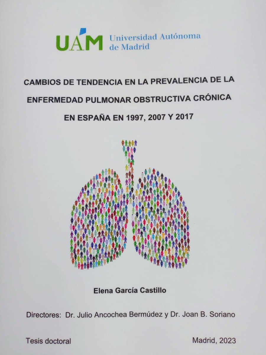 Enhorabuena a la Dra. García Castillo y a sus directores de tesis, el Prof. Julio Ancochea y el Prof. Joan Soriano por su excelente trabajo. 👏🏻☺️