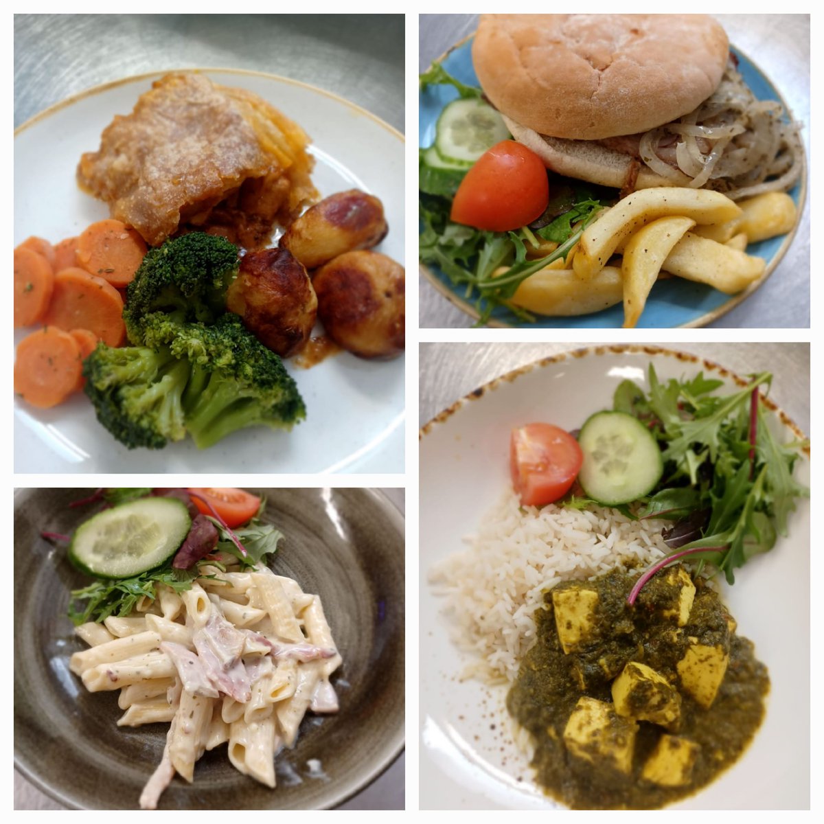Today's delights at <a href="/SteppingHill/">SteppingHill</a> staff restaurant Chicken Moroccan pie, Saag paneer, Pasta Carbonara and Roast beef carvery barm <a href="/DuncanONeill2/">Duncan ONeill</a> <a href="/jayathilakekaak/">Asela Kuruwita</a> <a href="/rnick70/">nicholas roberts</a> <a href="/shelledpea/">Shelley PearsonSmith</a> <a href="/JuanitaMariaa/">Juanita_Maria</a> 😊