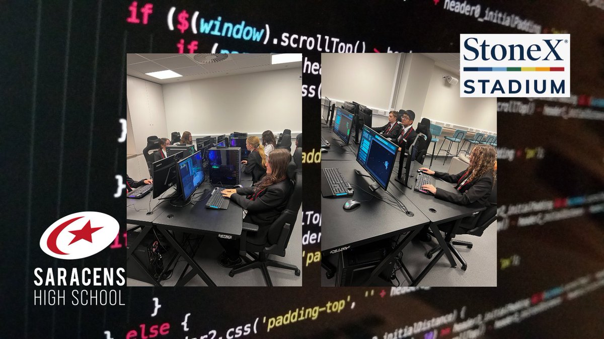 SaracensHighSch's tweet image. What a great experience for our Year 9s yesterday learning e-skills @stonexstadium
#eskills #coding #schoolcoding #codinggeneration #computerscience #compsciatsaracenshigh