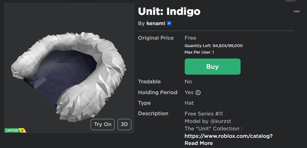 Roblox Trading News  Rolimon's on X: New free Roblox UGC limited  released!✨ Go get it right now! Stock: 99,000 Creator: @KenamiRBX Link:    / X