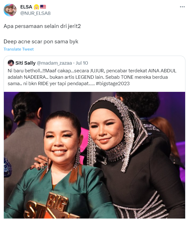 drinklimejuice's tweet photo. Came across this tweet but sorry but I think ni dah level kurang ajar dan tiada adab. Kalau tak suka Aina Abdul or Nadeera pun tak perlu sampai nak menghina macam ni sekali. https://t.co/Bqwf60CbIM