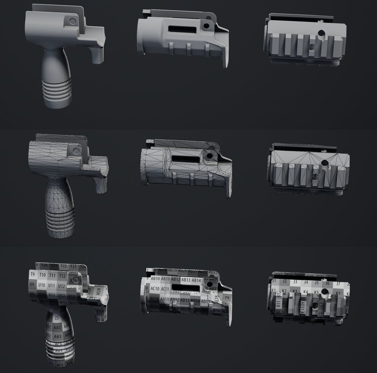 I did some baking finally, these all share the same UV space since it will be interchangeable