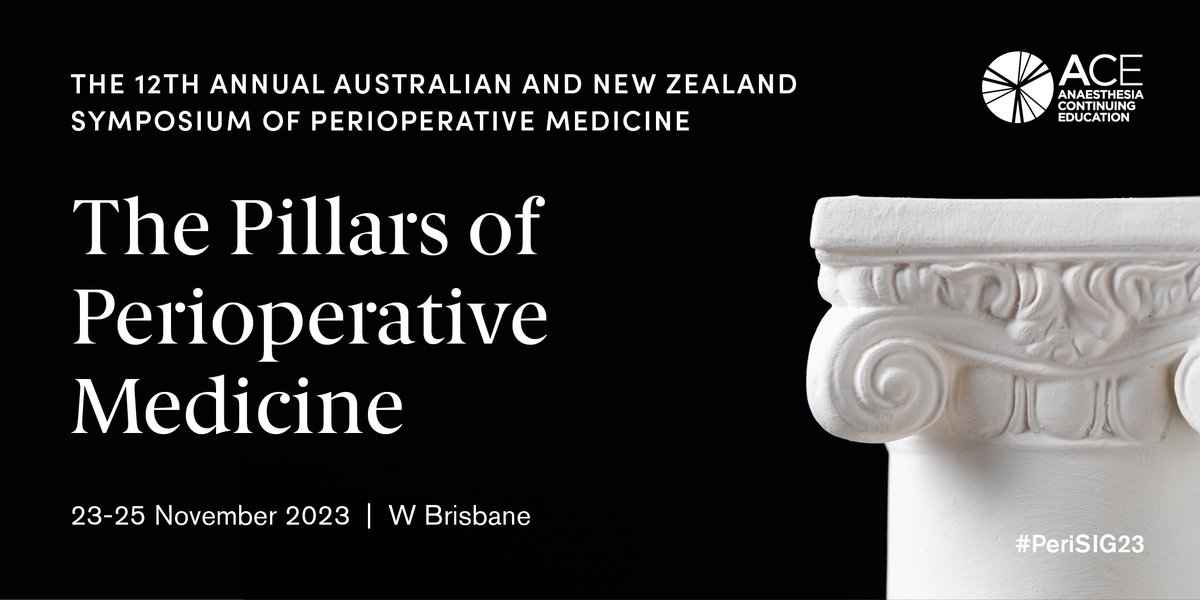 ANZCA's tweet photo. Registrations are now open for the #PeriSIG23 held from 23-25 November at the W Brisbane. Visit the meeting website to see the line up of amazing speakers. You won't want to miss this meeting! Register now! https://t.co/20rYRmy83d @ASA_Australia, @TheNZSA, @anzsgm, @RACSurgeons https://t.co/IMHrKyuySr