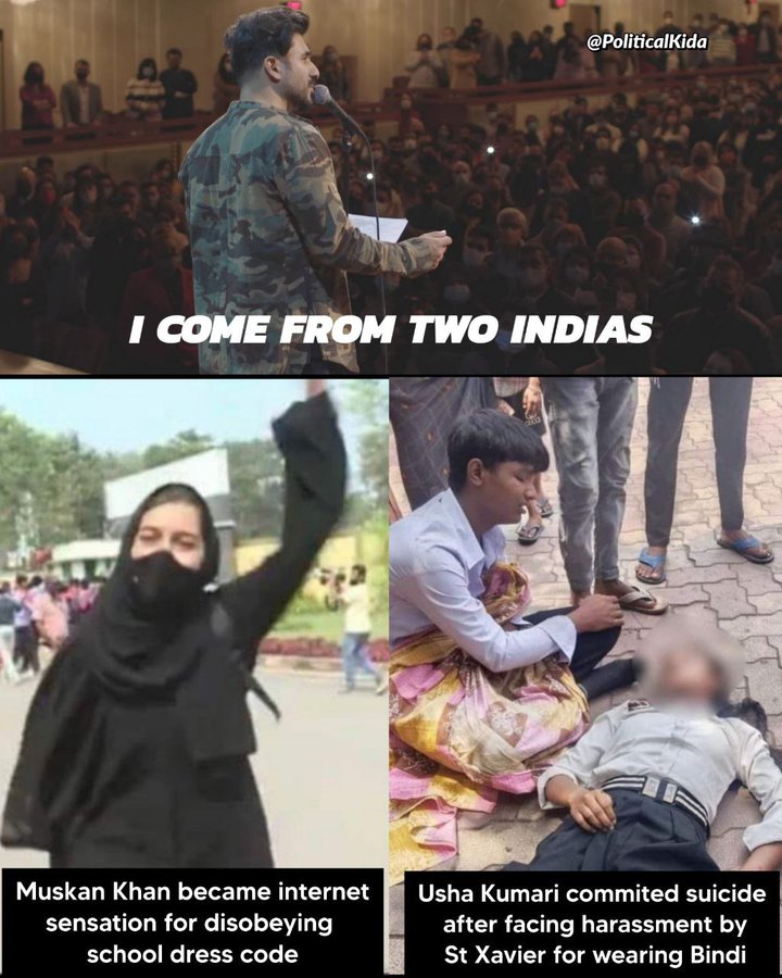 Two India
one for Muslims and one for 3rd class citizens Hindus
A Hindu girl was Harrassed so badly by a Teacher just wearing Bindi 
#ShubmanGill #DesiVibesWithShahnaazGill hate these 
#OMG2Teaser in Jharkhand St. Xavier School
#StopKeralaKillings #WrestlersProtest Delhi Police