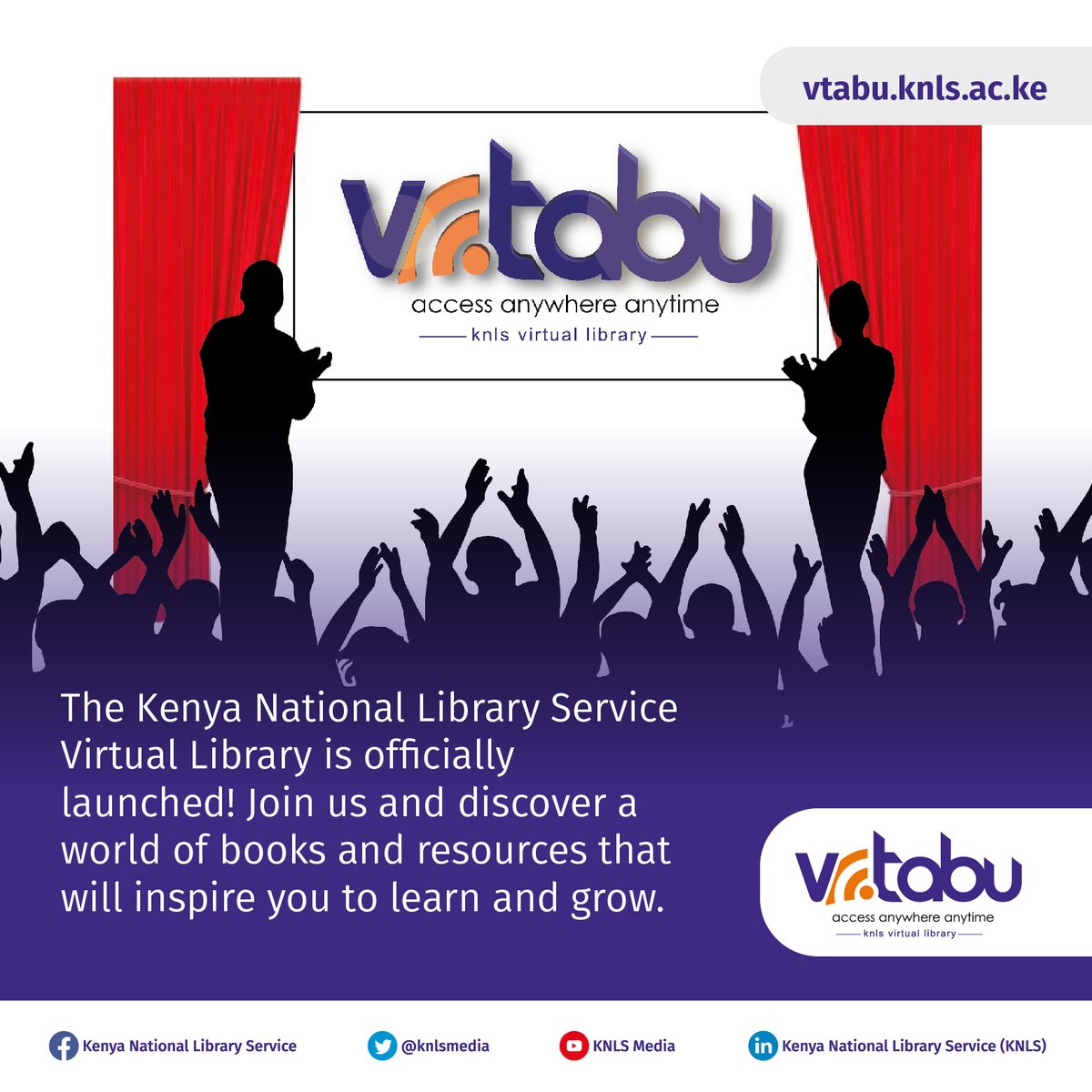 We're excited to announce the launch of the KNLS Virtual Library! Now, you can access books and resources from your computer or mobile device, anytime, anywhere. Click on the link to register vtabu.knls.ac.ke #Vtabu