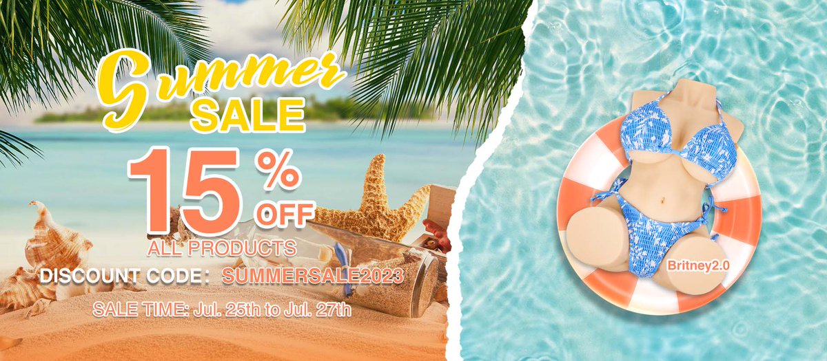 Tantaly summer sale starts now!   
Time: July 25th-July 27th.   
Discount: 15% OFF on all products!   
Discount code: SUMMERSALE2023  
#Tantaly #tantalydoll #britney #summersale #summerpromotion #summerpromo #sale #summer