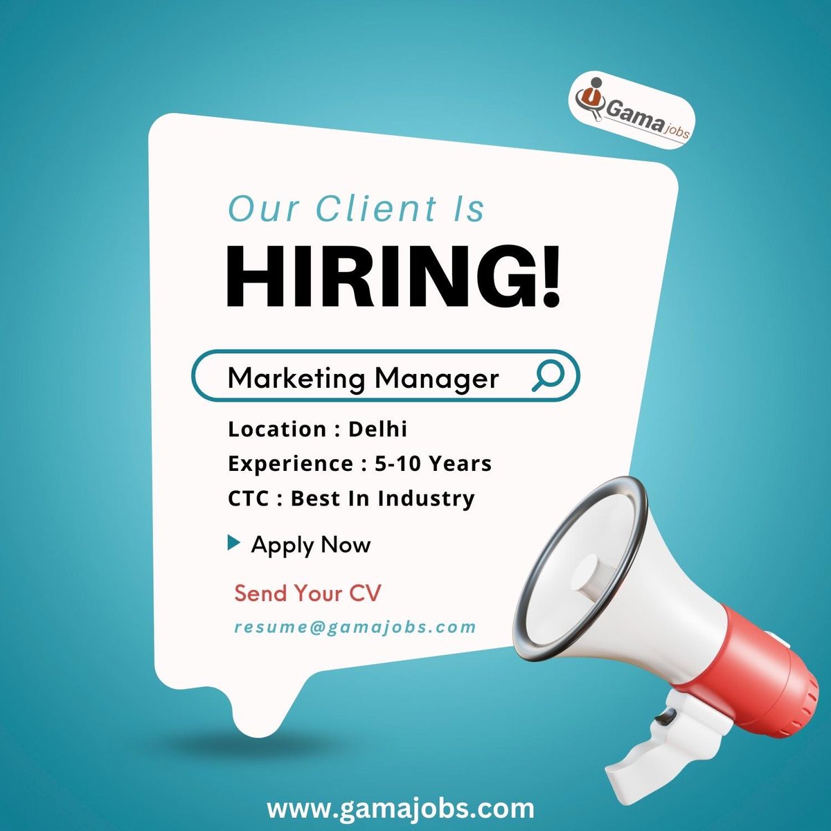 Are you a talented and dynamic Marketing Manager looking for your next exciting opportunity? 
To apply,
Visit: gamajobs.com/job_detail/ind…
or email your resume to resume@gamajobs.com.
Visit our website gamajobs.com 

#marketingmanager #delhijobs #hiringnow #bestinindustry