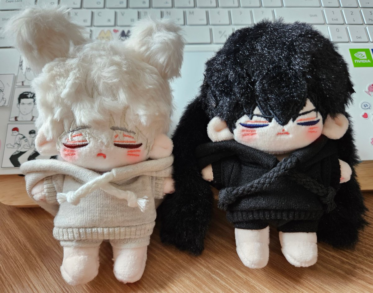 긴뭉 톳깅 왔어요~ㅜㅜ 크앙 이 귀요미들...진짜 귀여워요...... 진짜 작고 소듕하다....ㅜ 공구 감사합니다..!! 10cm 후드티 작아서 더 귀여워...색깔도 딱 맞아... 넘 잘 어울려서 좋다..😊