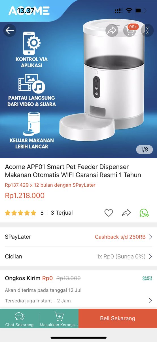 flawleurs's tweet photo. wts jual murah smart pet feeder acome ada kamera dan speakernya, bisa mantau anabul dari rumah

hb 1.2 hj 800k ajaa bisa shopee / cod jaktim 

#zonauang #zonajajan #zonabu https://t.co/AlsuESz2WK