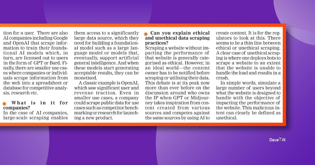In an interaction with TNIE, our Co-founder and CTO, Ananthakrishnan Gopal explains data scrapping and its use cases. Here's a snippet of the interview:

#datascraping #interview #ai