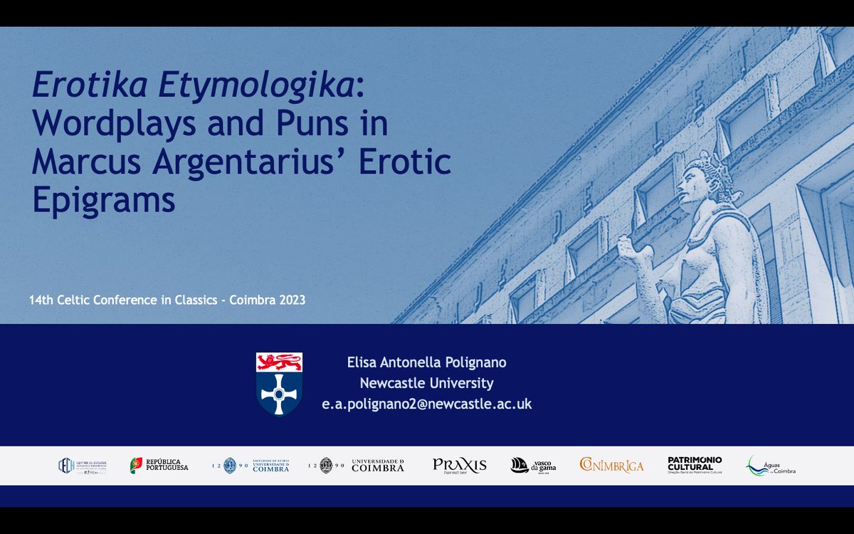 So excited to be speaking at the 14th Celtic Conference in Classics, 11-14 July 2023 in Coimbra (Portugal). Panel 8: "Etymology in Greco-Roman Antiquity: Literary, Linguistic, and Philosophical Perspectives".