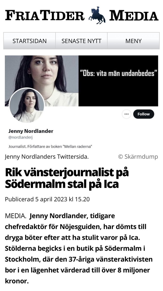 Pinsamt är väl det minsta man kan säga om dessa patetiska figurer..

..båda två med FETA bankkonton.

Anders Öfvergård tjänar 85.000:-/mån och har en förmögenhet på flera miljoner..och snattar regelbundet. 

Jenny Norlander tjänar blygsamma 46.000:-/mån..men har istället en