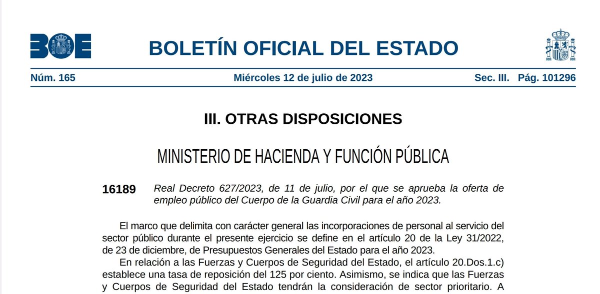 marcfer99's tweet photo. Publicada la tan ansiada Oferta de empleo público para el Cuerpo de la Guardia Civil 2023.

https://t.co/Sqw36f0EyL https://t.co/joyDHSTopV