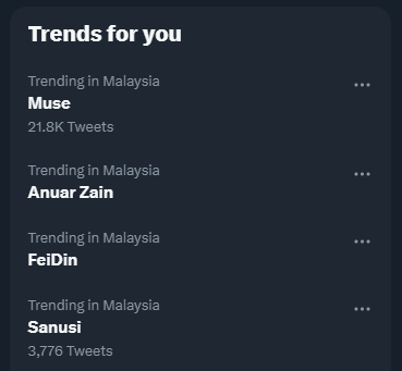 In disbelief right now. #Muse is the top trend on my Twitter today. 

Never in my wildest dreams would I imagine that this level of buzz around the show and feel honoured that we were able to contribute to this!

#MuseInKL