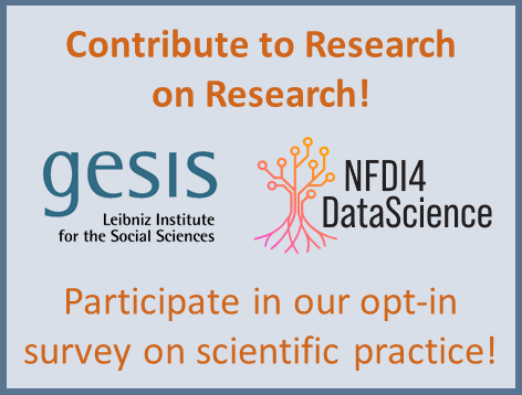 gesis_org's tweet photo. You are a social scientist? How do you assure data quality? Do you share your data and code? Participate via https://t.co/0ypC0vet2U and contribute to our research on research practices and assurance of their quality!
#openscience #supportscience #netsci2023 https://t.co/9vYLYoTkDC