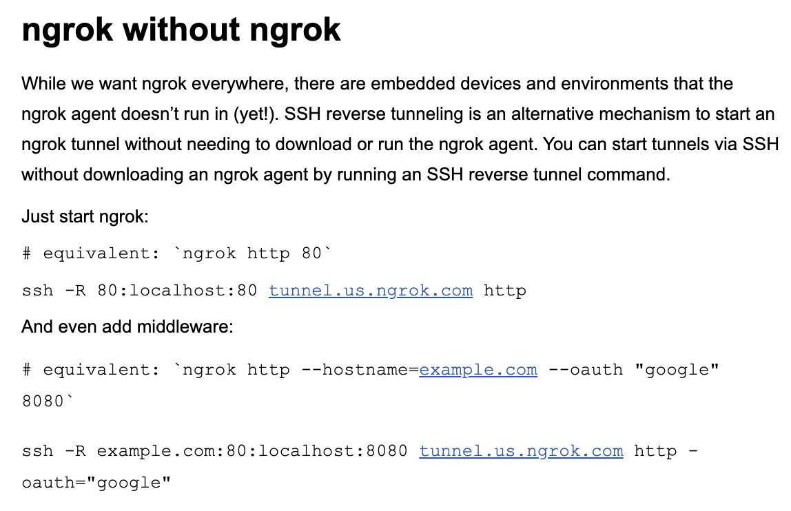 hakluke's tweet photo. Did you know you can now use ngrok without even installing ngrok? 😱 https://t.co/jLT43dwGeM