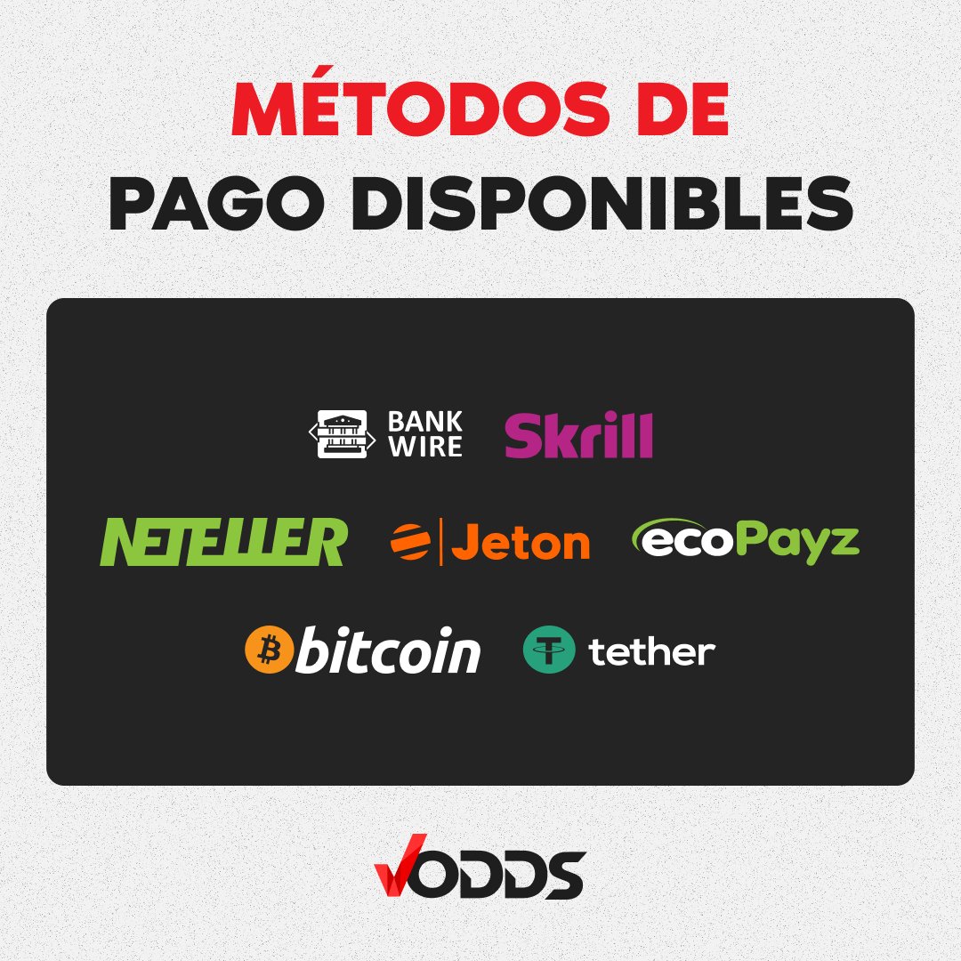 💥¡No hay nada como librarse de las comisiones! 

En VOdds tienes todos estos métodos de pago para hacer depósitos y retiros sin tener que pagar comisiones. 

Disfruta de las apuestas al máximo con VOdds. 

#productosVOdds #cerocomisiones #sincomisiones #apuestas