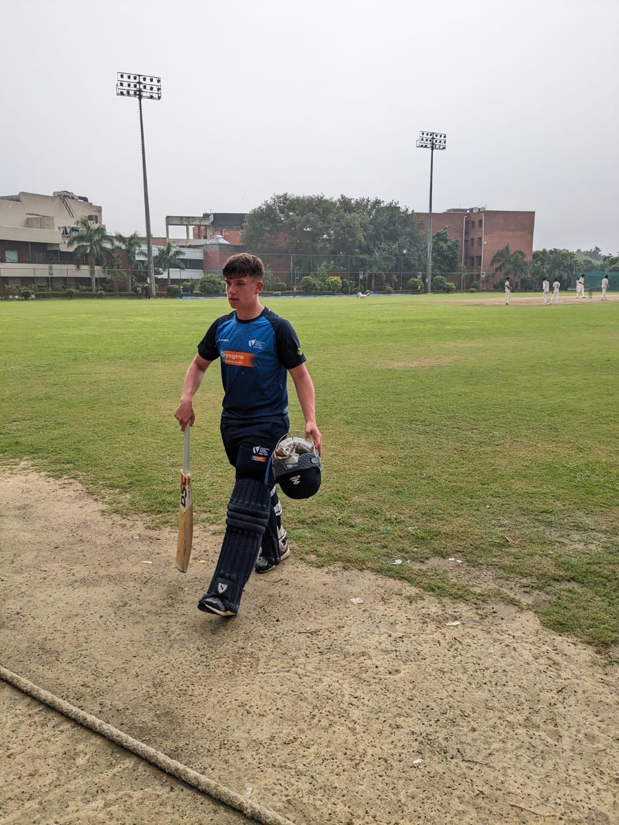 NSB_Sport's tweet photo. The partnership between Robbie and Sam ends on 187 Robbie out for 109 top knock! #HTB https://t.co/DR8LPWU3Nd