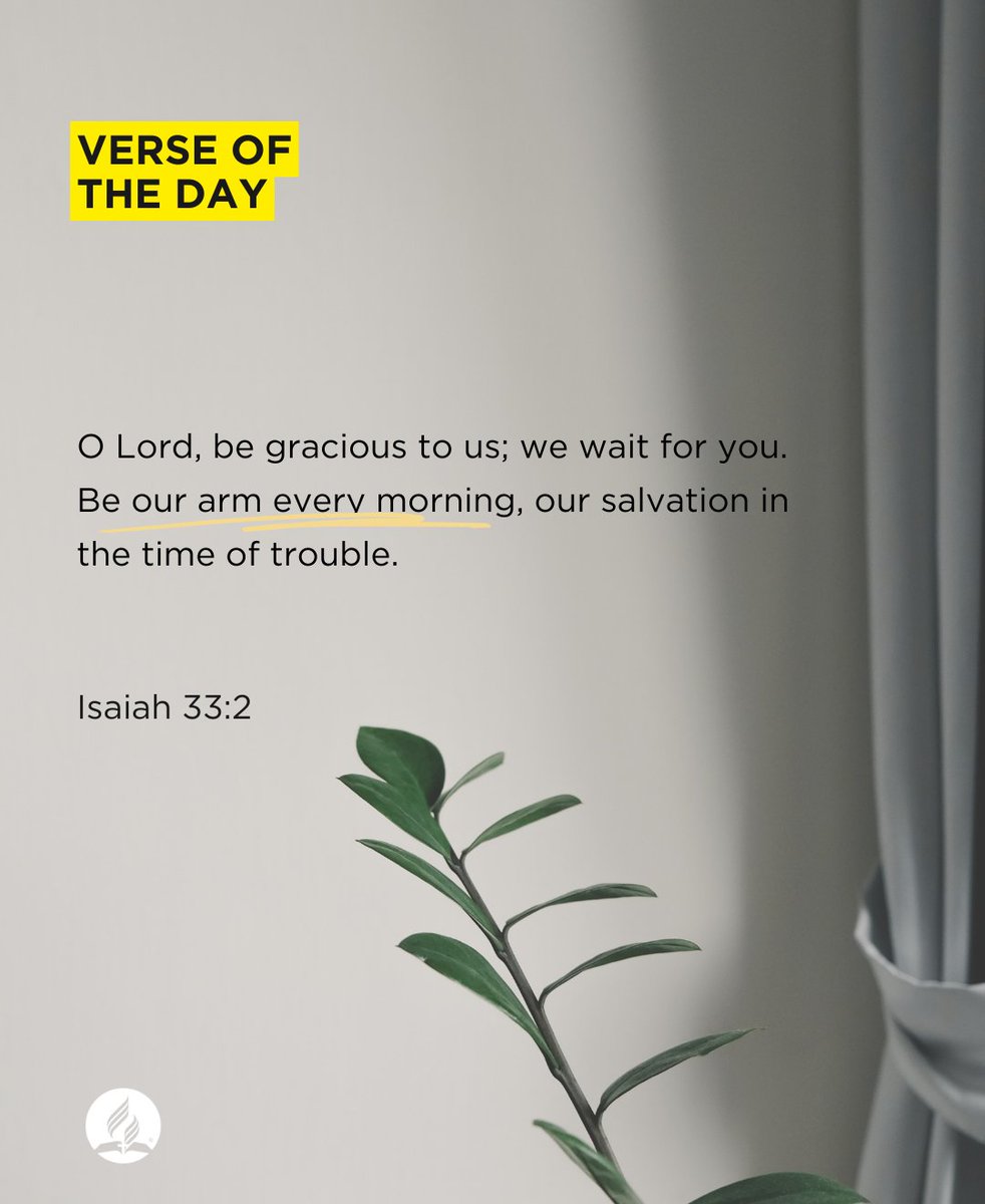 jhadventist's tweet photo. Good morning, friends! ☀️ 

Rise and shine with hope as we reflect on Isaiah 33:2: 'Lord, be gracious to us; we long for you. Be our strength every morning, our salvation in time of distress.'

Let these words fill your heart with renewed faith and God's grace. https://t.co/6RRDtINKBe