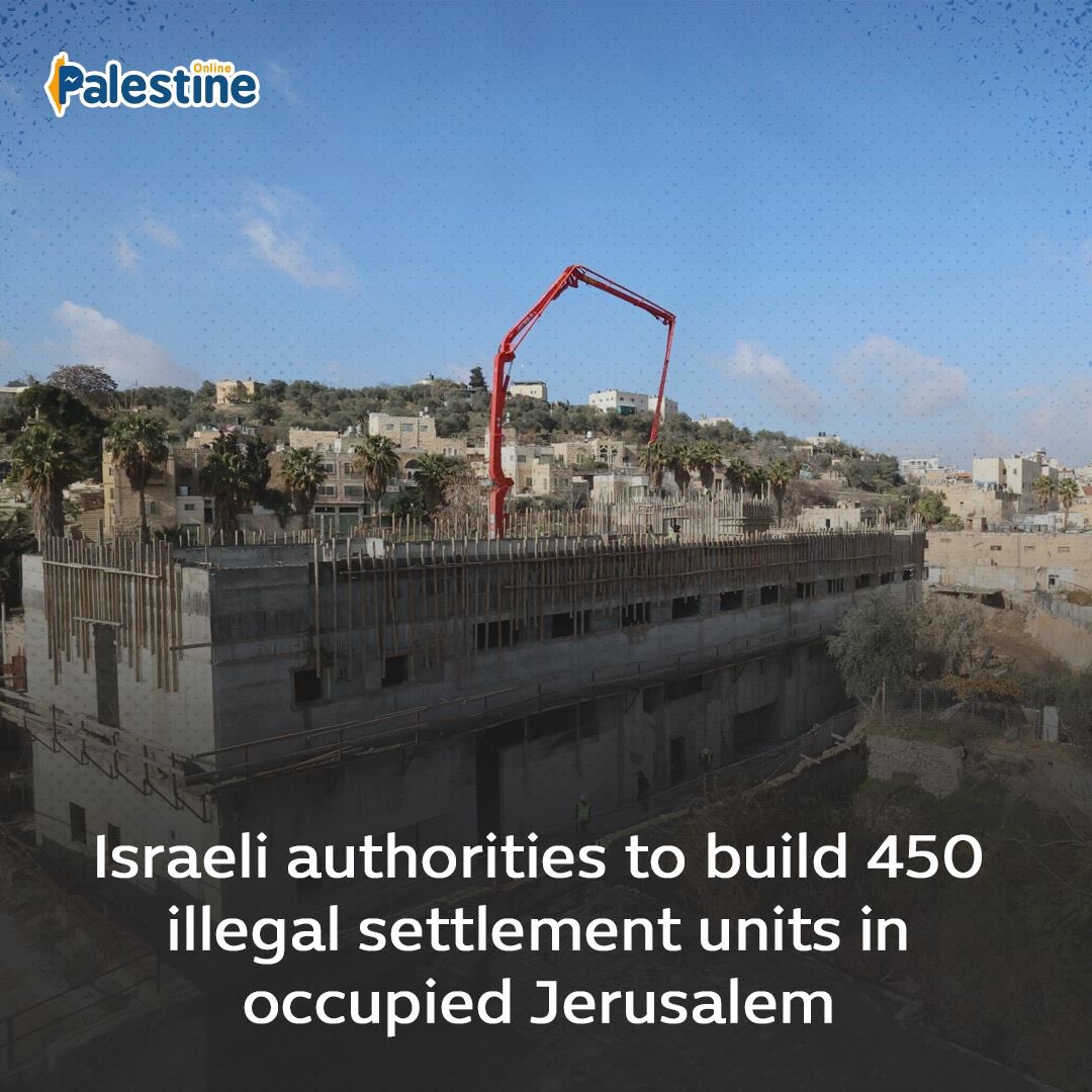 OnlinePalEng's tweet photo. Israeli occupation authorities set a plan to build 450 housing settlement units for colonial settlers in the heart of a Palestinian residential area in occupied Jerusalem. https://t.co/zLlrOfY0aO