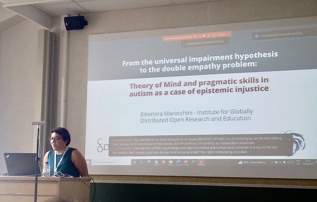 Eleonora Marocchini, PhD (@e_marocchini) on Twitter photo Are neurotypical people good at “reading” autistic minds? The autistic people in my focus groups say they are not.
Many people at #IPrA2023 had never heard of Double Empathy. It’s been more than 10 years since <a href="/milton_damian/">Damian Milton</a> first published about it. Time to check it, linguists! Are neurotypical people good at “reading” autistic minds? The autistic people in my focus groups say they are not.
Many people at #IPrA2023 had never heard of Double Empathy. It’s been more than 10 years since <a href="/milton_damian/">Damian Milton</a> first published about it. Time to check it, linguists!