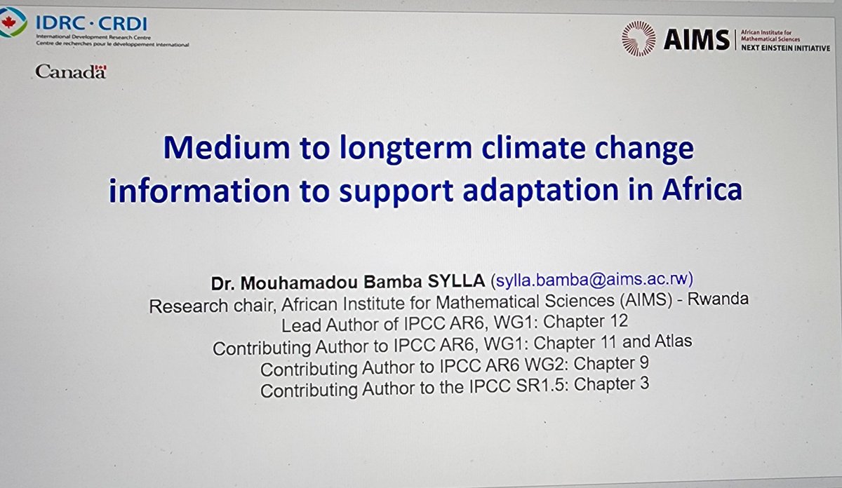 BambaClimate's tweet photo. #HappeningNow
#SoC2022
@AIMS_Next to unveil data and products that can be used for the @_AfricanUnion @WMO @ACMAD_ORG led state of climate in Africa report. Stay tuned. https://t.co/cgkprLeSKe