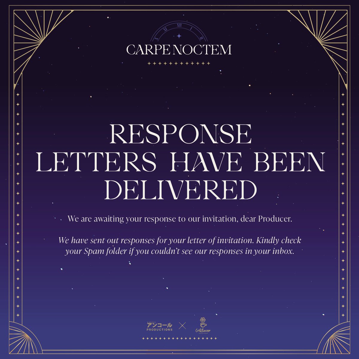 EncoreProdPH's tweet photo. Dear Producers, we have sent out or responses for your letter of invitation.

Form submissions via Google forms must be settled within 24 hours after receiving our responses. Failure to do so, will void the slot resulting to the need of a resubmission.

#CarpeNoctemEP2023 https://t.co/IqLDAfT7qx
