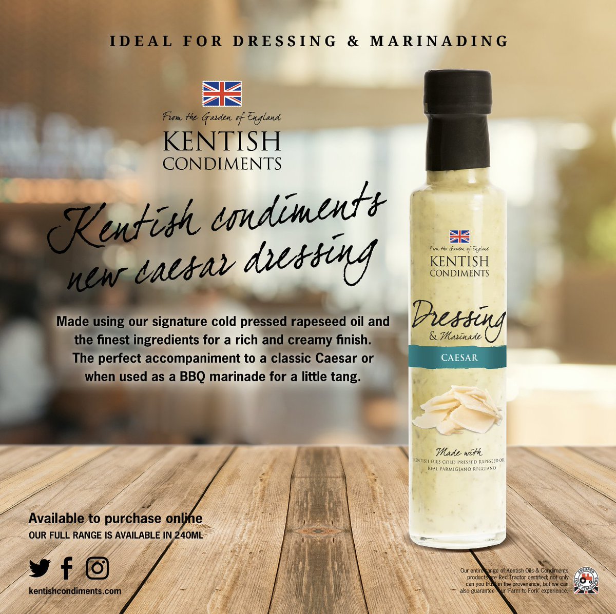Introducing our brand new Kentish Condiments Dressing - Caesar. 

Made using our signature cold-pressed rapeseed oil and the finest ingredients for a rich and creamy finish, it's the perfect accompaniment to a classic salad.

Read the blog for more info.
