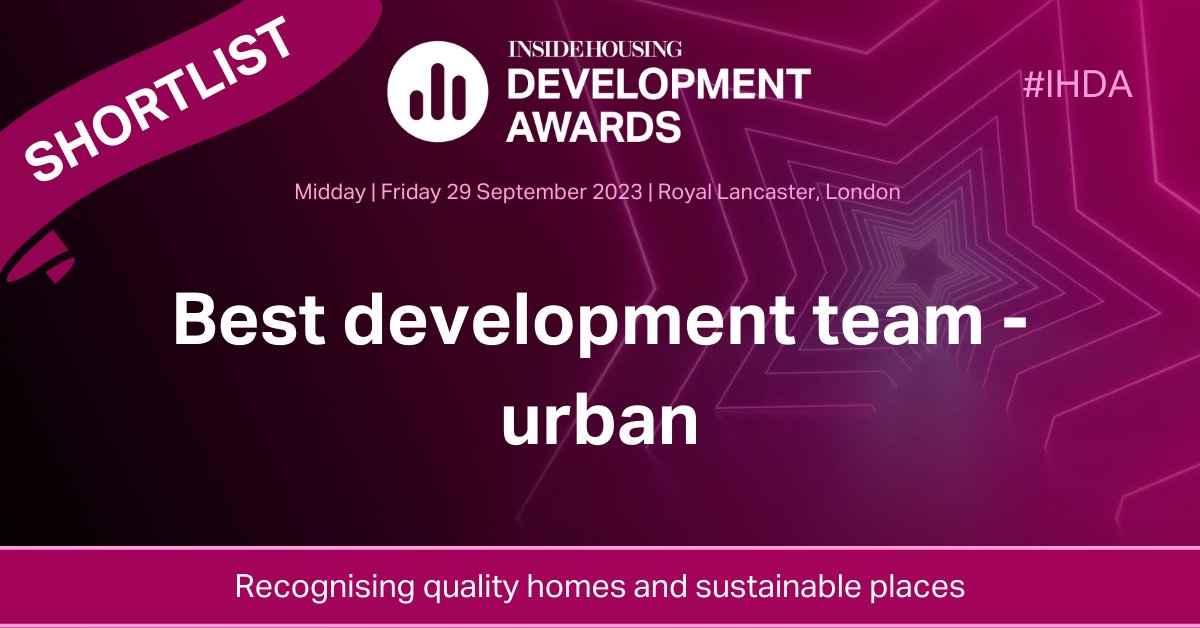 IHDevelopment's tweet photo. Congratulations to;

@cambridge_ip 
@CHPhomes 
@DacorumBC 
@EastlightHomes 
@emhgroup
@FirstForFCHO 
@GP_DevTeam 
@haringeycouncil 
@CityWestminster 

On being shortlisted for the Inside Housing Development Awards!

Secure your place at the ceremony now: https://t.co/EmtrPPdTpC https://t.co/0DmVuo849M
