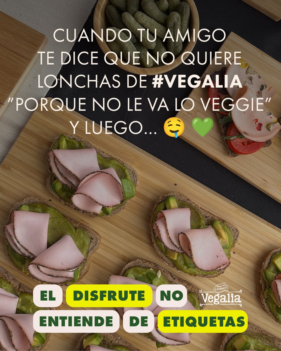 Campofrio_es's tweet photo. Cuando tu amigo te dice que no quiere lonchas de #Vegalia ”porque no le va lo veggie” y luego… 😂 💚 #DisfrutaSinEtiquetas https://t.co/d23kMr1bDf