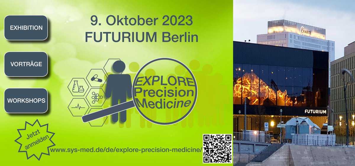 Save the date:
🗓️9. Oktober 2023
🔎EXPLORE PRECISION MEDICINE - Entdecke die Forschung hinter der Personalisierten Medizin
🎉Das Event für Schüler:innen, Studierende und Interessierte im FUTURIUM Berlin
📝Jetzt anmelden: sys-med.de/de/explore-pre…