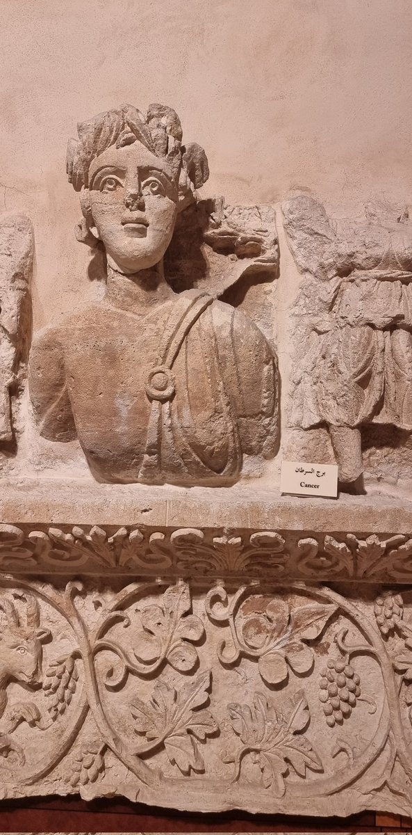 KarimanMango's tweet photo. Zooming in on  the personification of the Cancer zodiac in the Khirbet Al Dharih #Nabatean temple facade this #reliefWednesday,  dated to approx the 1st century CE. #Archaeology #Jordan #CancerSeason https://t.co/JiTcZ3eSpc