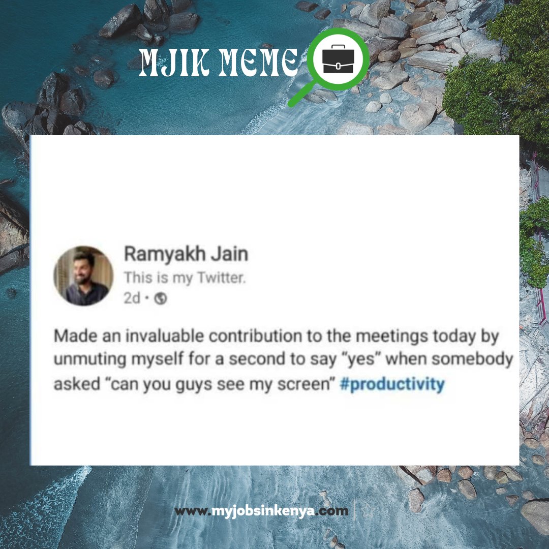 myjobsin_Kenya's tweet photo. #productivity #proud
#coffebreak #workmemes #workmeme #workproblems #workproblem #officememes #officememe #officehumor #workplaceproblems #jobmemes #jobmeme #coworkersbelike #coworkermemes #coworkermeme #coworkerproblems https://t.co/6AO8p4NnJu