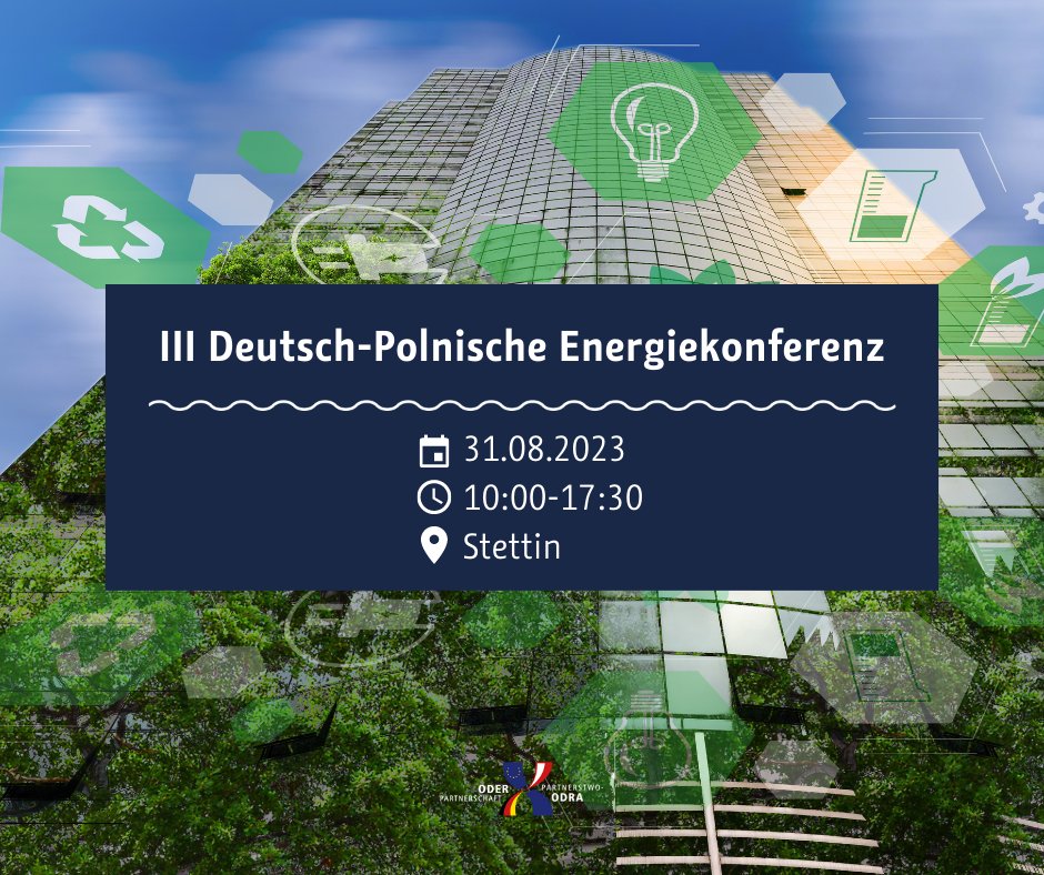 Gemeinsam klimafreundliche Lösungen finden: Die @IHK_Ostbranden und @ihknb laden Sie zur dritten Deutsch-Polnischen #Energiekonferenz am 31. August 2023 von 10 bis 17:30 Uhr in #Stettin ein. Anmelden können Sie sich hier: bit.ly/3NLa5Pj