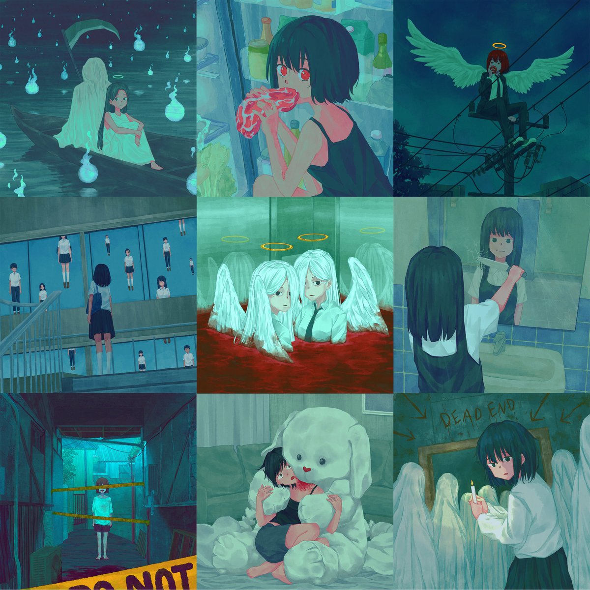 Hi friends! its Adiw😈👻💀🔪🩸
I like to draw creepy scenery to describe the eerie world I made, inspired by my hallucinations at night.
#artvsartist