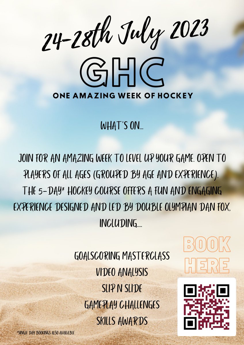 Guildfordhc's tweet photo. 📢Introducing... HOCKEY WEEK 2023!

📲A week with world class coaching, gameplay, video analysis, masterclasses, slip 'n slide and more!

🏑Join us for our first every HOCKEY WEEK to kick off our summer programme at #GHC 

🗓️Mon 24 - Fri 28 July

🔗https://t.co/FuIfjAzF5G https://t.co/eMeyoBUTa5