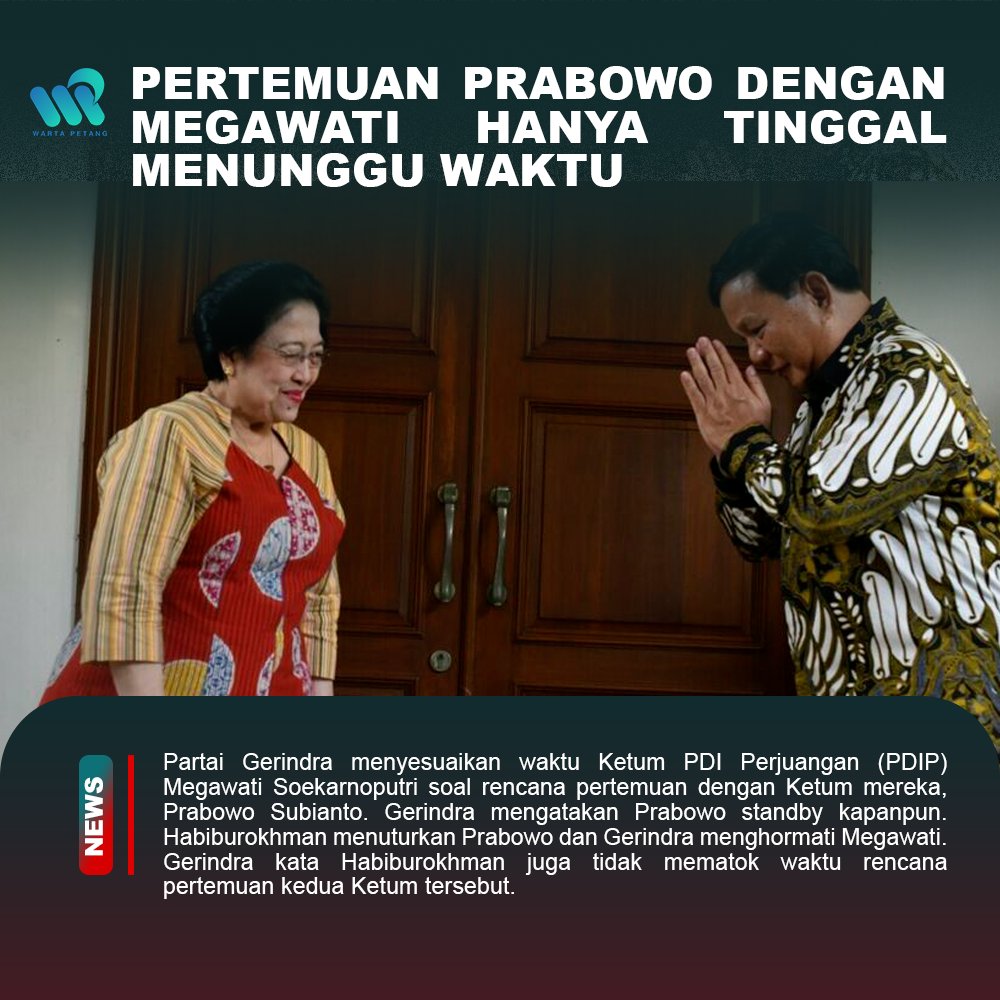 OaseData's tweet photo. Prabowo meminta kader dan pendukungnya untuk sabar. Ia kembali menyinggung wacana pertemuan Cak Imin dan Megawati. Barulah kemudian Prabowo bertanya kapan dirinya akan diterima oleh Megawati terkait jadwal pertemuan.
#Gerindra #PDIP #Megawati #Prabowo #Jokowi https://t.co/8KLQW0C7iq