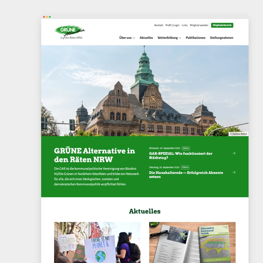 Neue Website von uns für die GRÜNE Alternative in den Räten NRW! Neuentwicklung mit modernem Design, hoher Benutzerfreundlichkeit und vielen Features. Zur Website: gar-nrw.de #Nachhaltigkeit #Datenschutz #Digitalisierung #CraftCMS #Kommunalpolitik #NRW #GRUENE