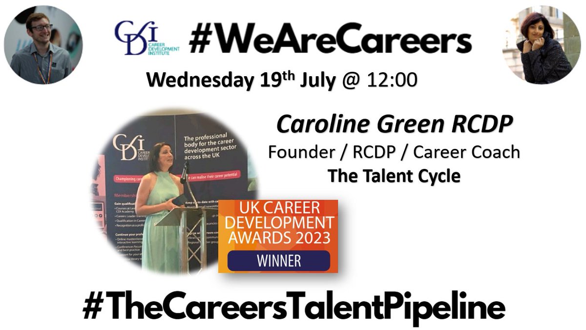 WorldWebb's tweet photo. π¨ Set your #WeAreCareers alarms for next week!
On the next #WeAreCareers, @meetsabiha and I speak with recent UKCDA winner @TalentCycle01 about #TheCareersTalentPipeline and the recruitment/retention challenges facing our sector!
#WeAreCareers #TheCDI #TheCareersTalentPipeline https://t.co/2vIxbkAP1O
