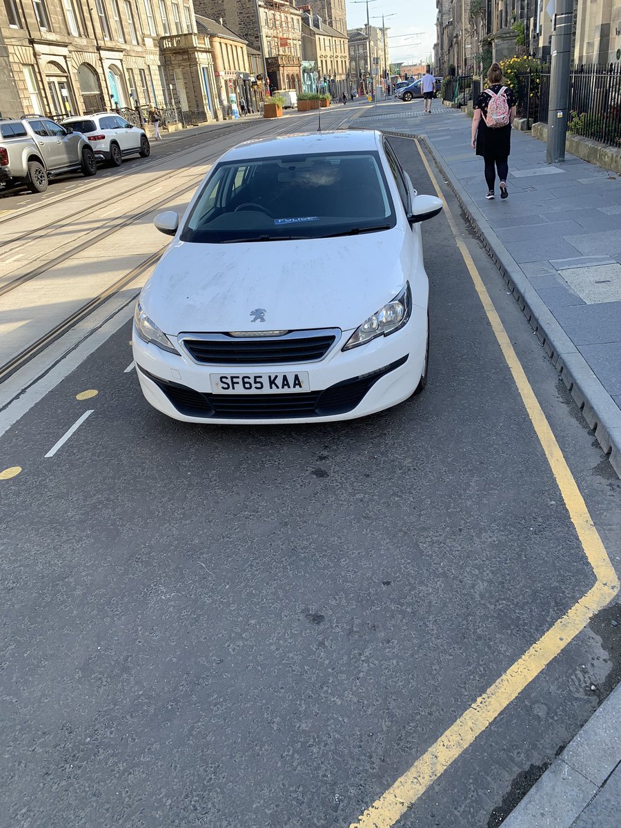 ConStreet6's tweet photo. @edinhelp @PSOSEdinburgh More than a week without a response. Meantime unmarked cars displaying police signs continue to ignore parking restrictions for hours/days on end without penalty while other vehicles are ticketed. This one outside 71 Constitution St has been there since yesterday. https://t.co/ykyzmS0VWD