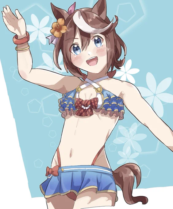 Skeb納品しました!テイオーのちょっと出てる水着描かせていただきました#ウマ娘 